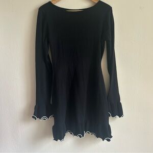 🖤 Contrast Lettuce Trim Ribbed Mini Dress | Coquette Chic | Super Soft | Size L